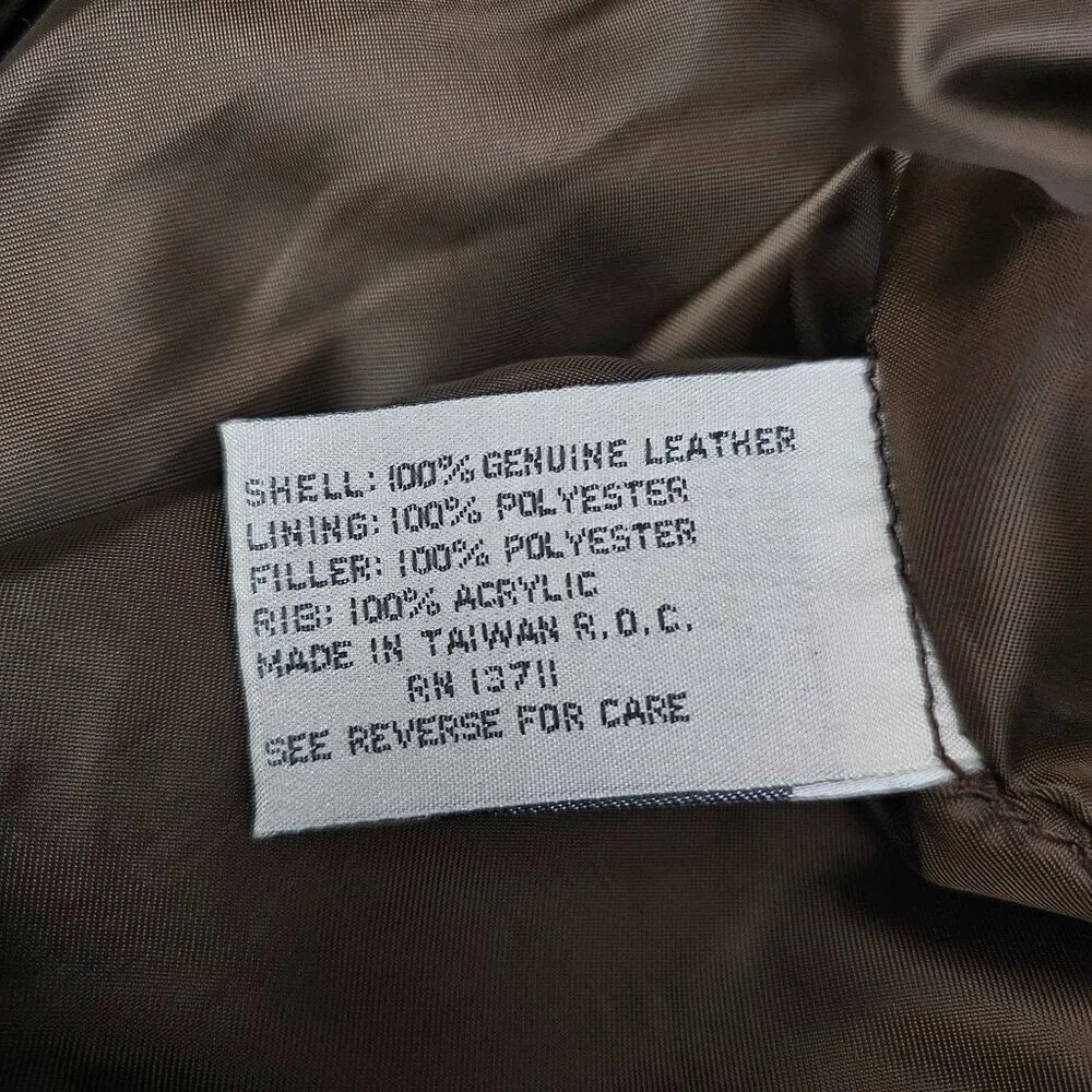 John Ashford Men's Vintage Leather Quilted Aviator Bomber Jacket